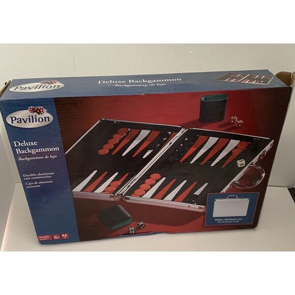 Pavilion Toys 'R Us Backgammon In Silver Case Black White Red - Picture 1 of 4